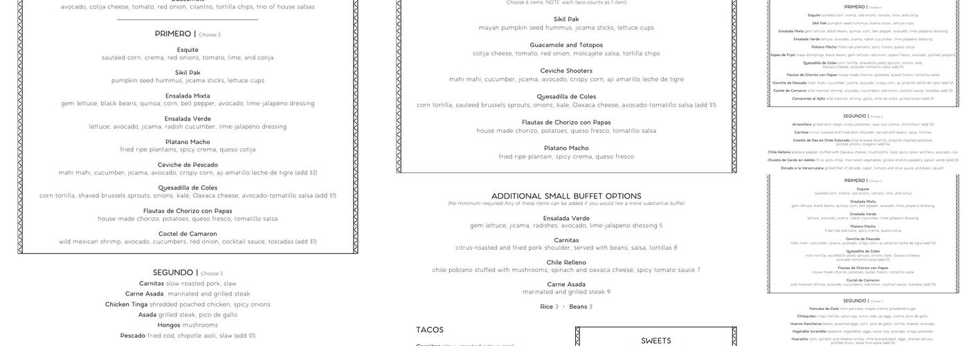Flores San Francisco Menu