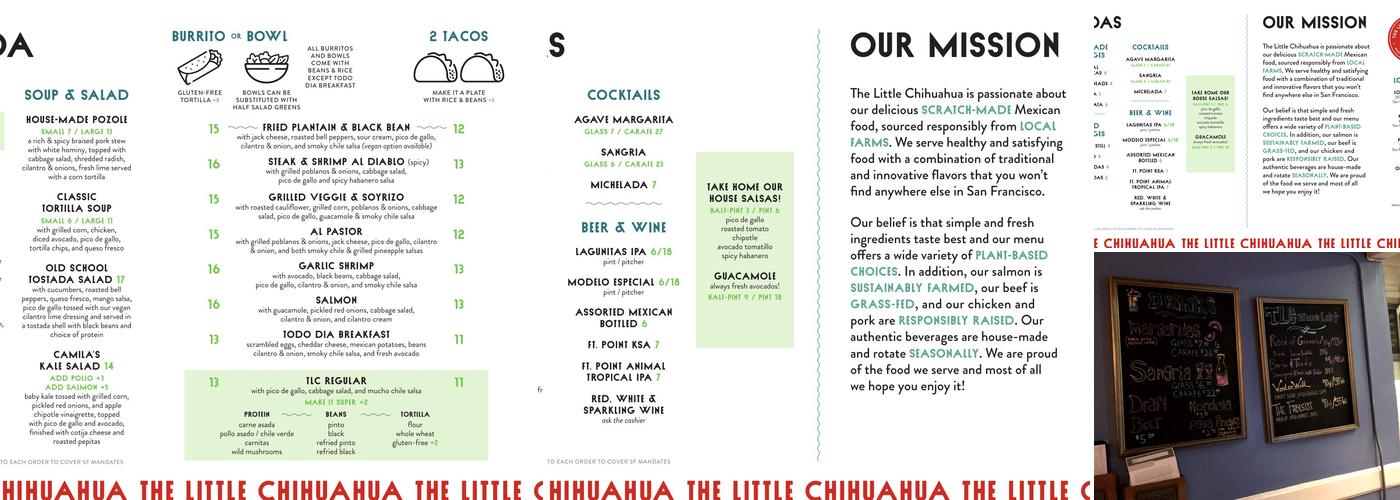 The Little Chihuahua Menu