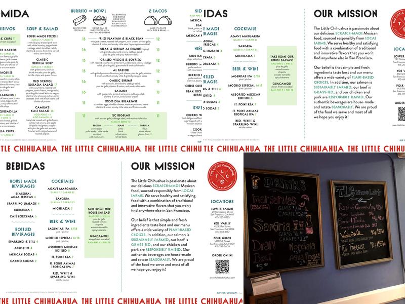 The Little Chihuahua Menu