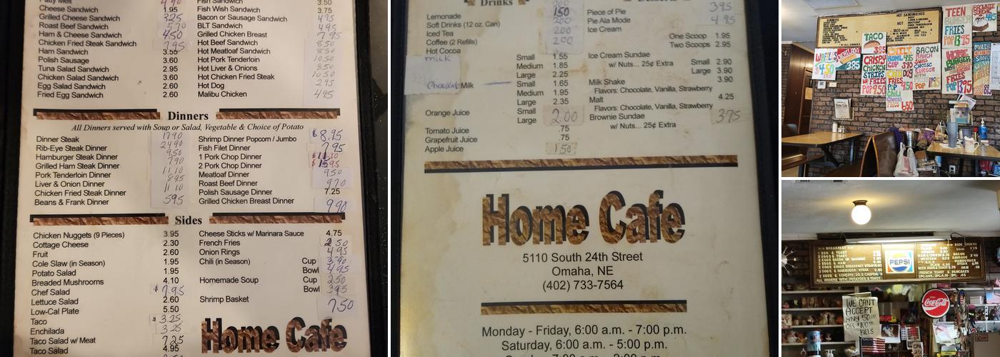 Home Cafe Menu