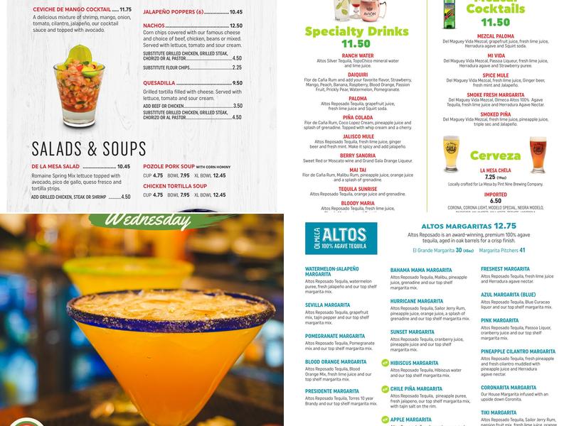 La Mesa Mexican Restaurant Menu