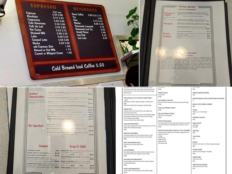 Oceanview Diner Menu