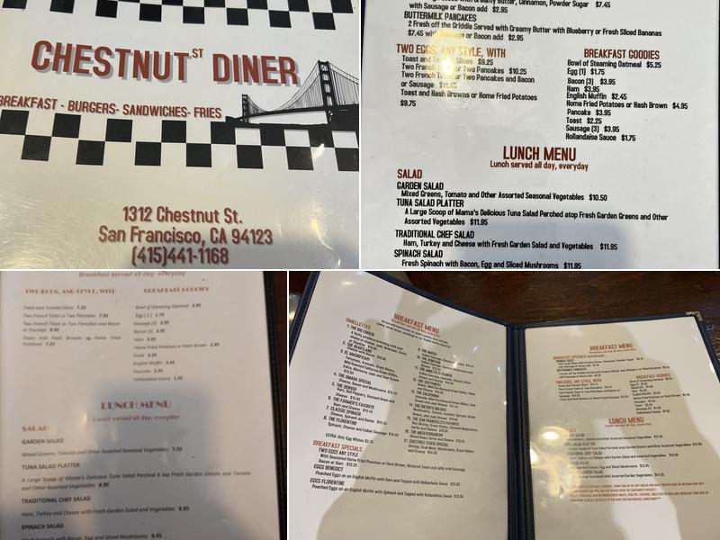 Chestnut Diner Menu