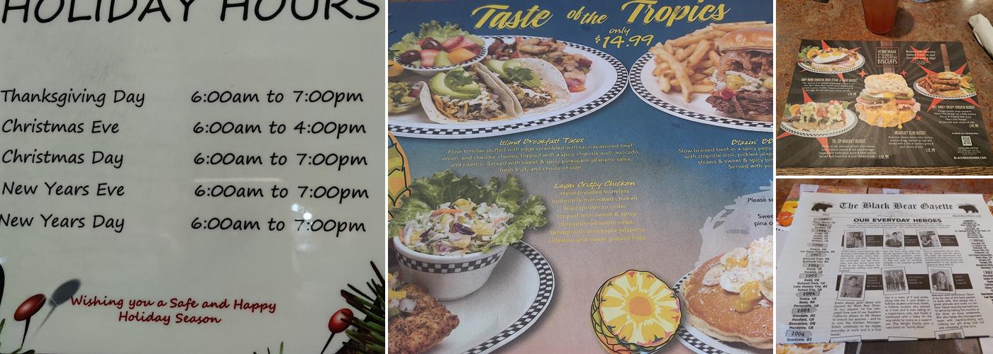 Black Bear Diner Vallejo Menu