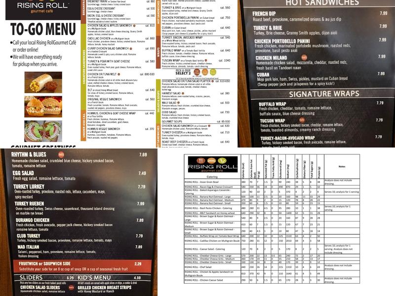 Rising Roll Gourmet Cafe' Menu