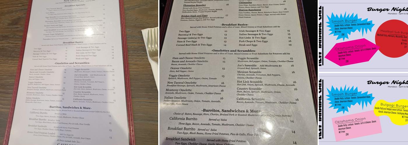 New Taraval Cafe Menu