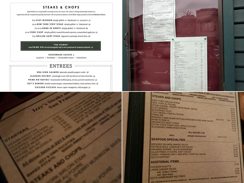 Izzy's Steaks & Chops Menu