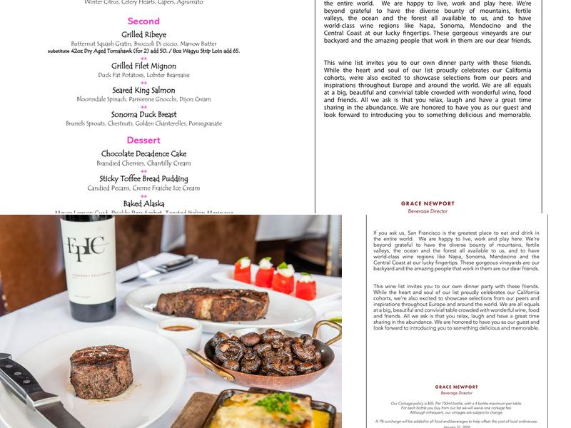 Epic Steak Menu