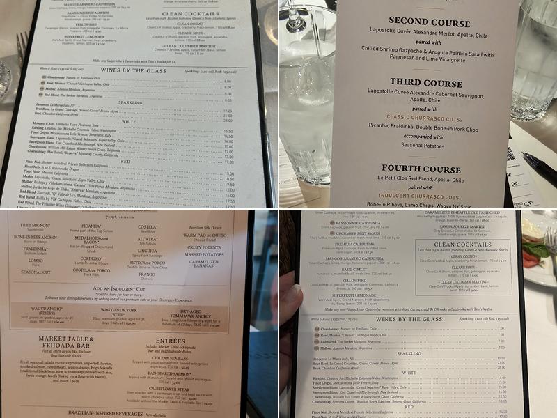 Fogo de Chão Brazilian Steakhouse Menu