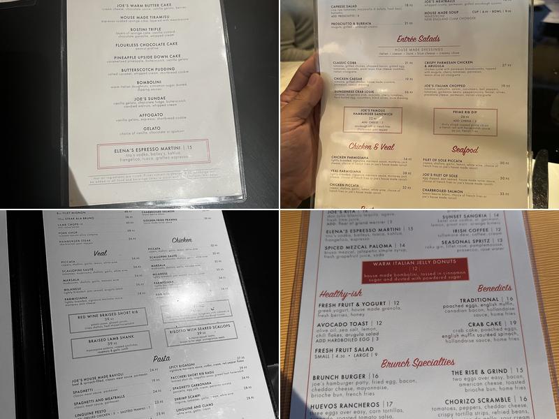 Original Joe's Menu