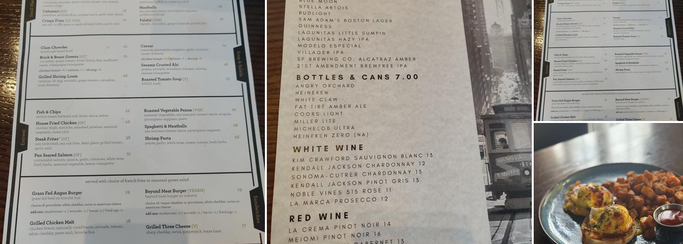 Brick & Beam Menu