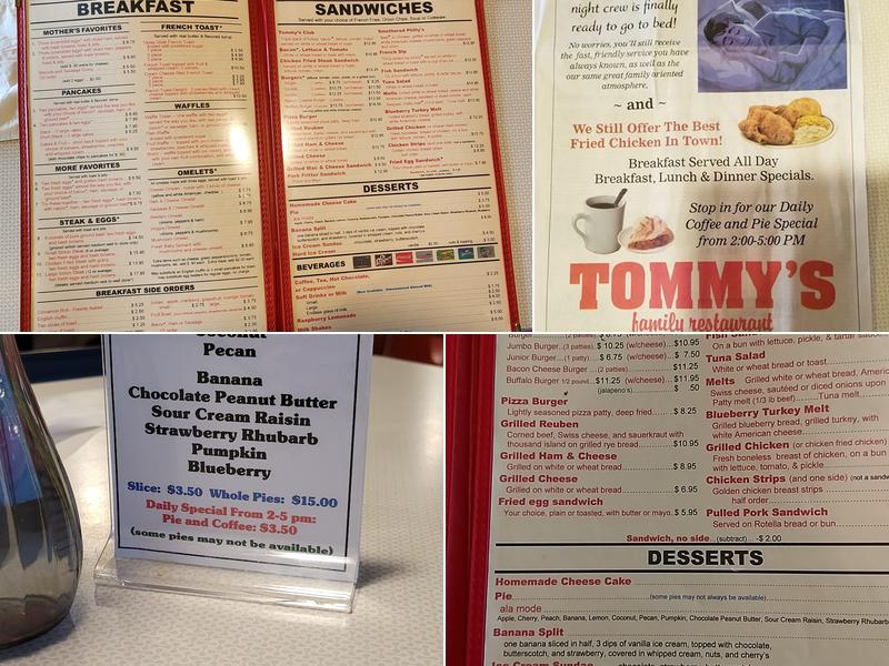 Tommy's Family Restaurant Menu
