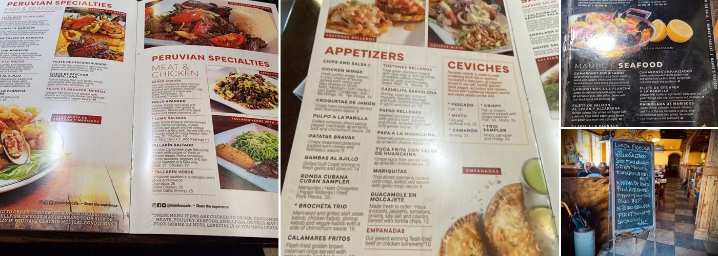 Mambo's Cafe - Alpharetta Menu