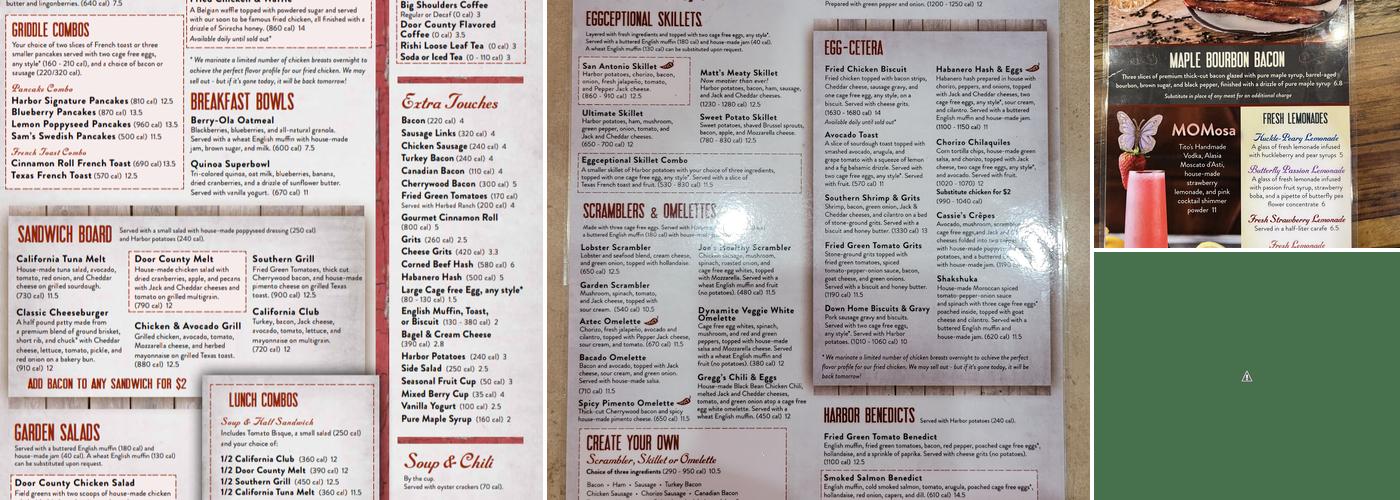 Egg Harbor Cafe Menu