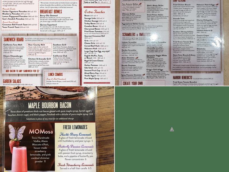 Egg Harbor Cafe Menu