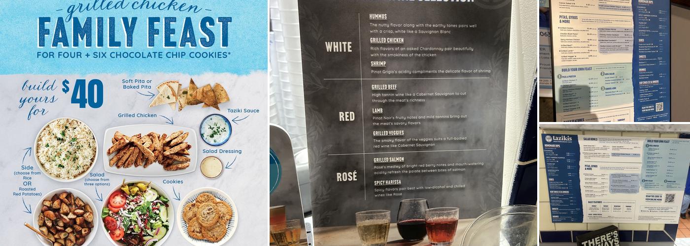 Taziki's Mediterranean Cafe Menu