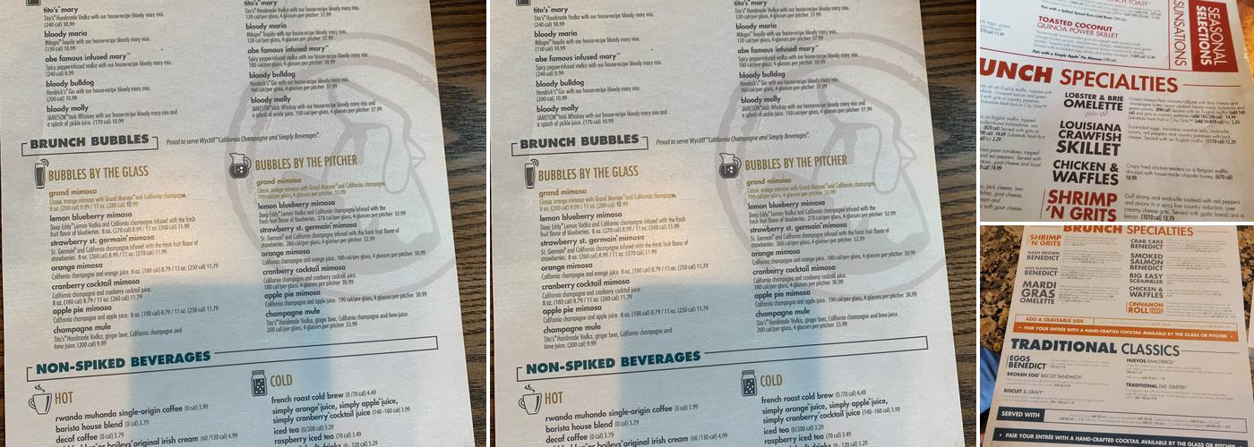 Another Broken Egg Cafe Menu