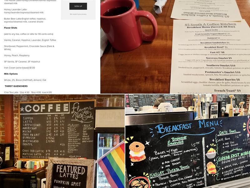 45 South Cafe Menu