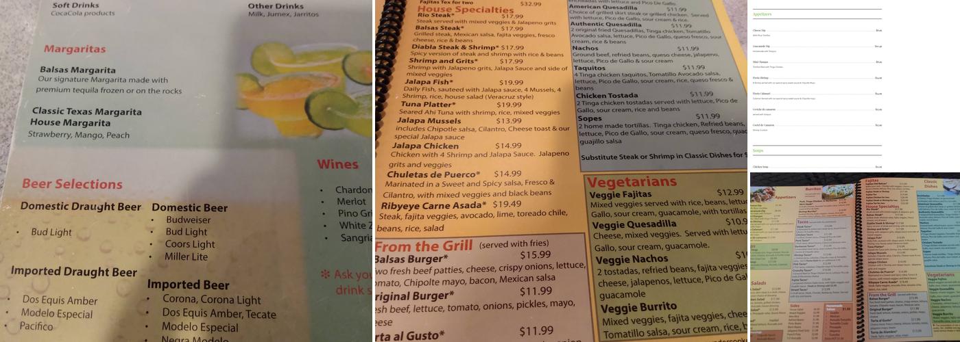 Rio Balsas Taqueria Menu