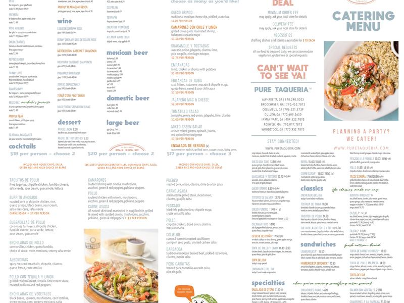 Pure Taqueria Menu