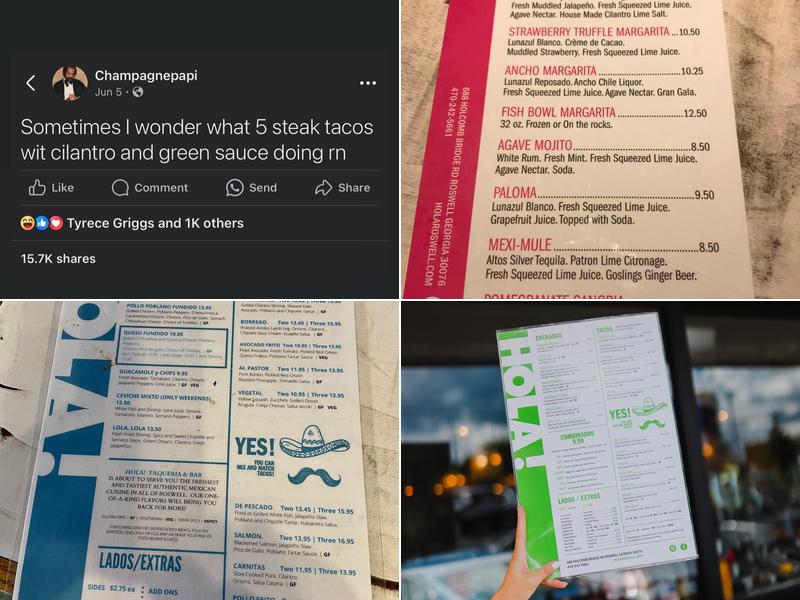 HOLA! Taqueria & Bar Menu