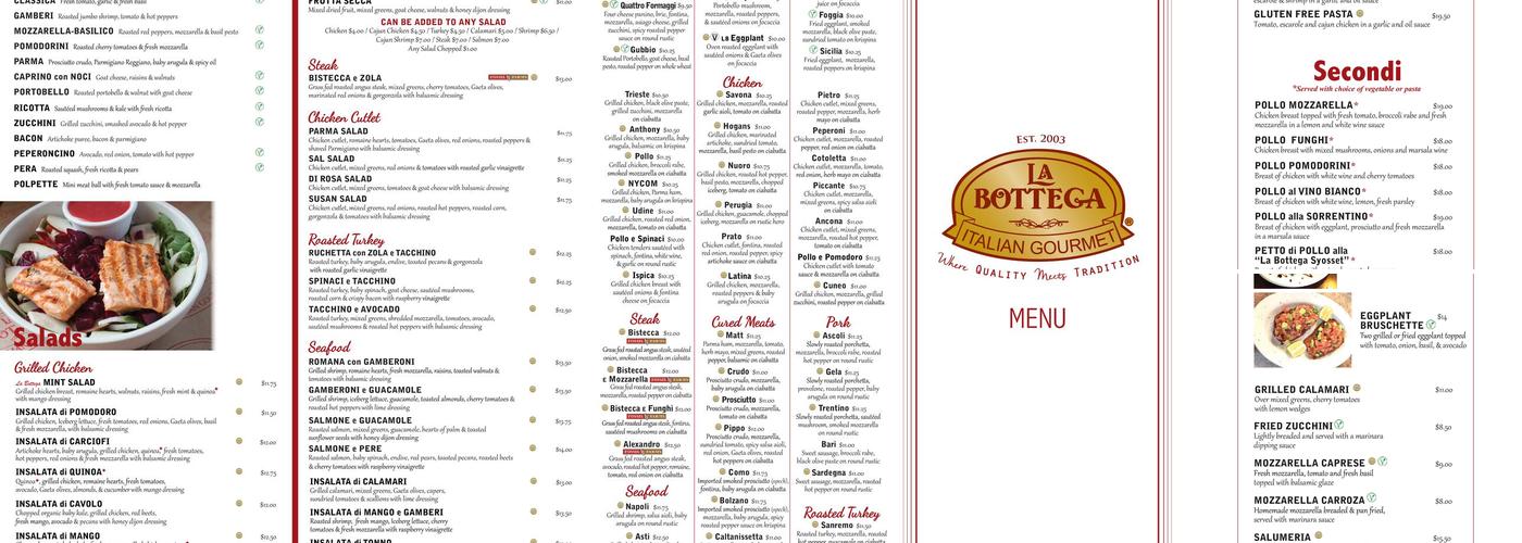 La Bottega Syosset Menu