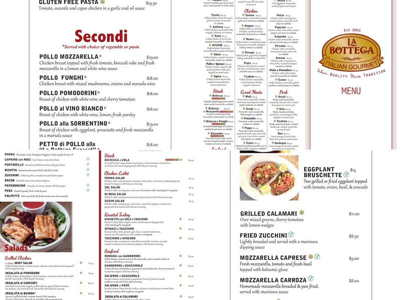 La Bottega Syosset Menu