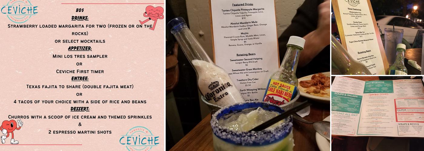 Ceviche Taqueria & Margarita Bar - Roswell Menu