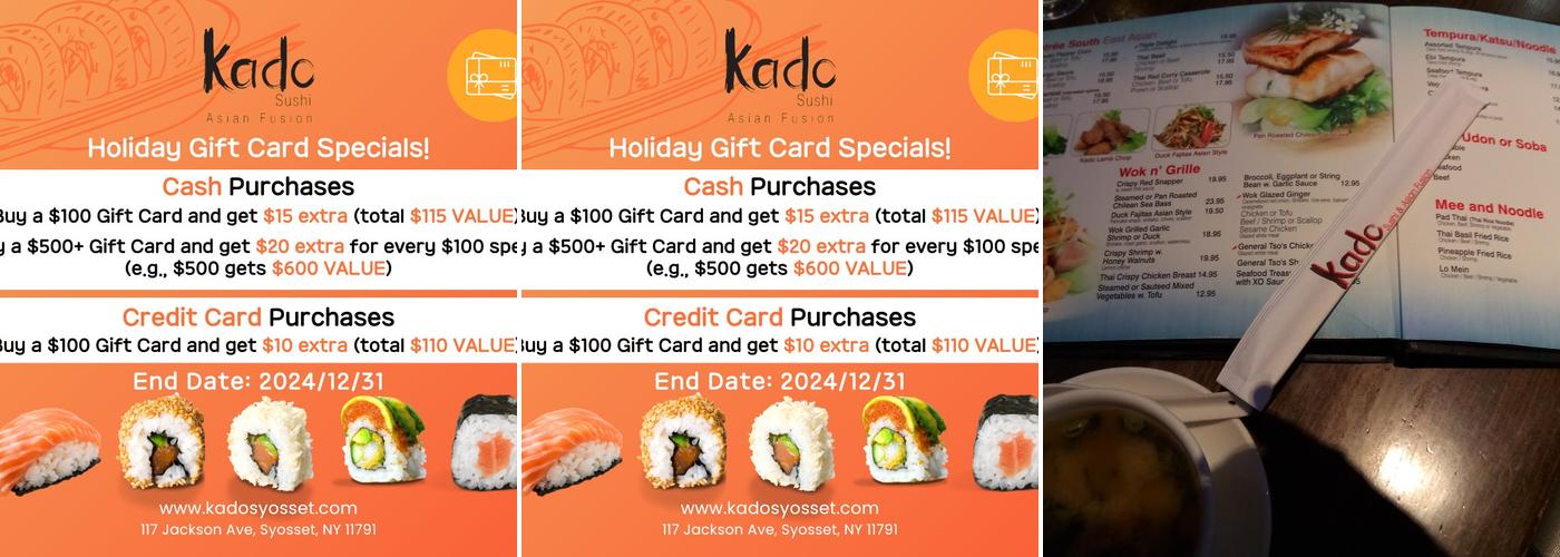 Kado Sushi Menu
