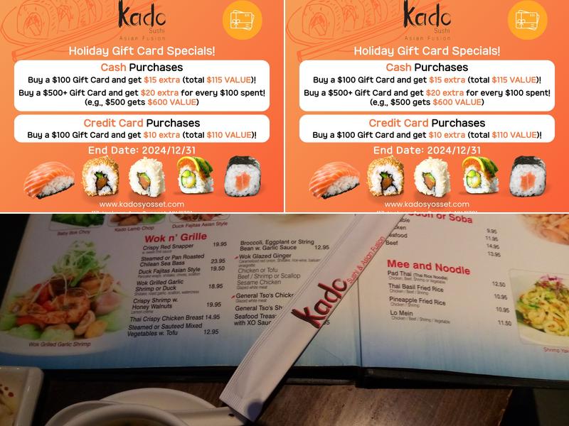 Kado Sushi Menu