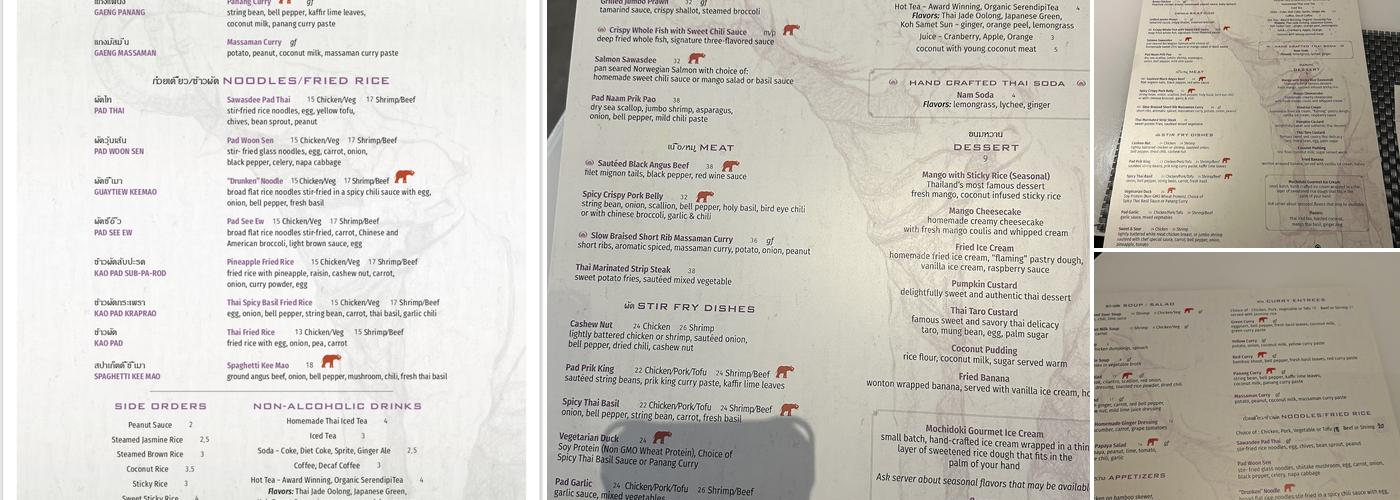 Sawasdee Thai Elevated Menu