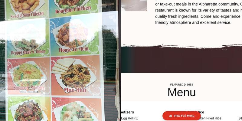 House of Chen Menu