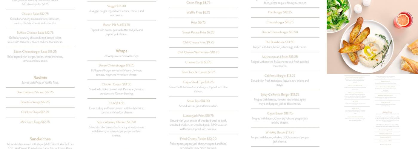 Lazy Jack's Menu