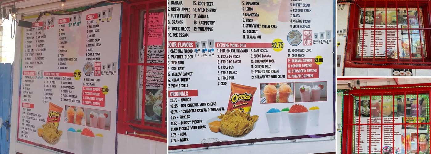 Marquez Snow Cone Menu