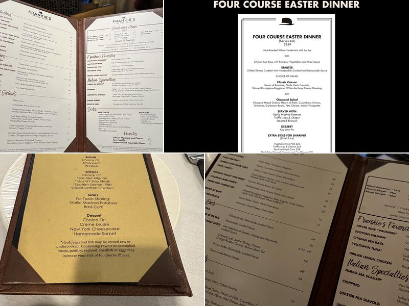 Frankie's The Steakhouse Menu