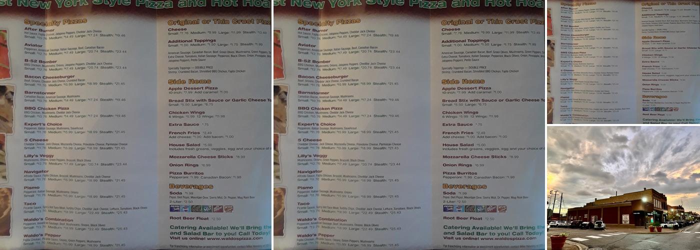 Waldo's Pizza Menu