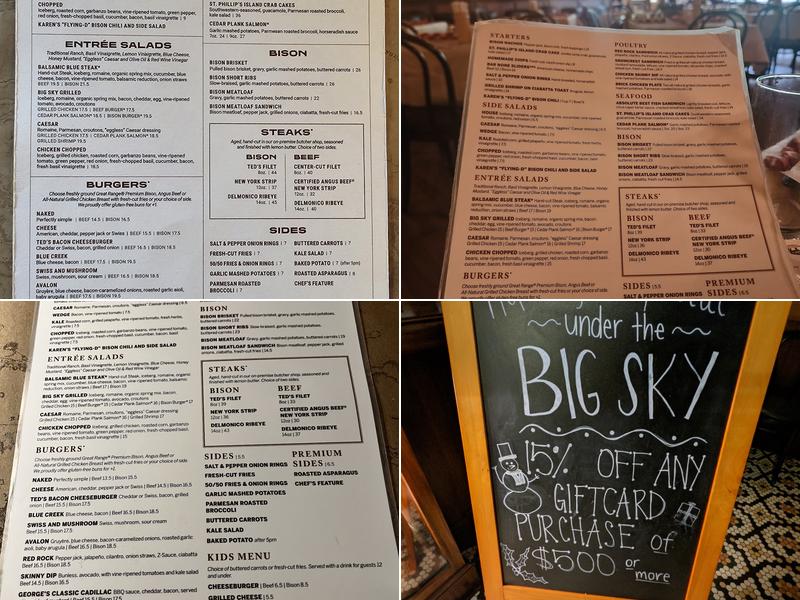 Ted's Montana Grill Menu