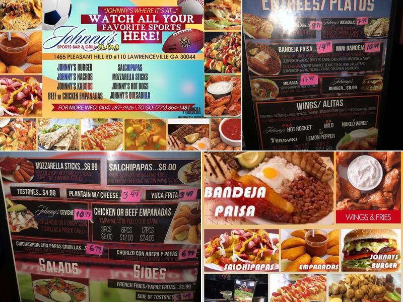 Johnnys Sports Bar and Grill Menu