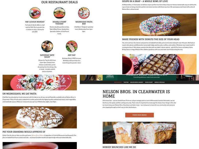 Nelson Bros. Restaurant & Bakery Menu