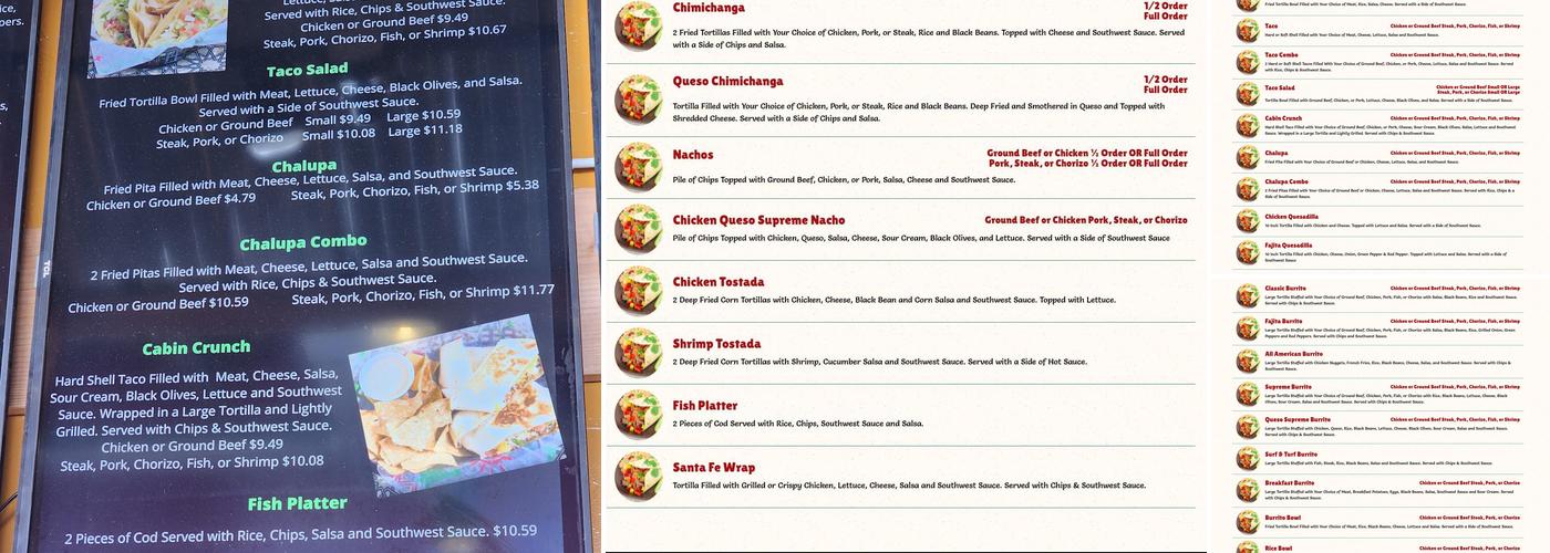 Taco Gringo Menu