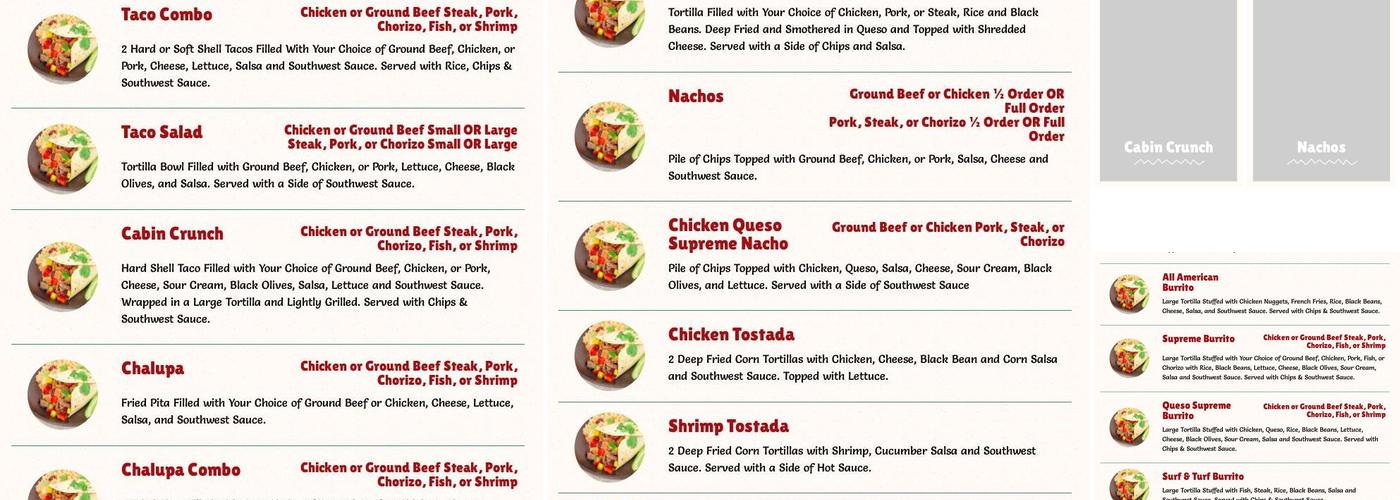 Taco Gringo Menu