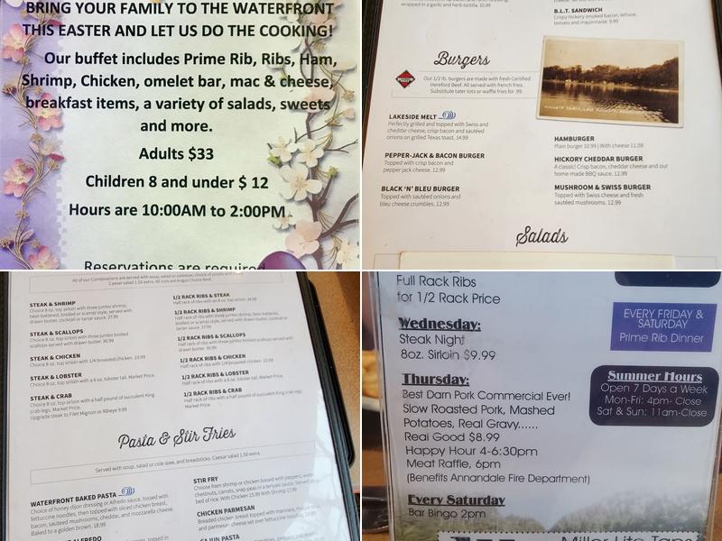 Waterfront Lakeside Grille Menu