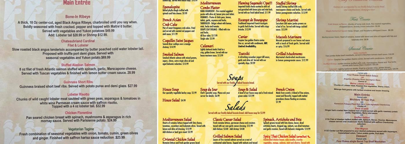 Cafe Renaissance Menu