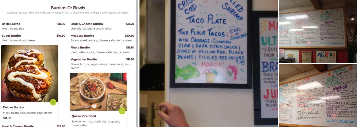 Bravo Burrito Menu