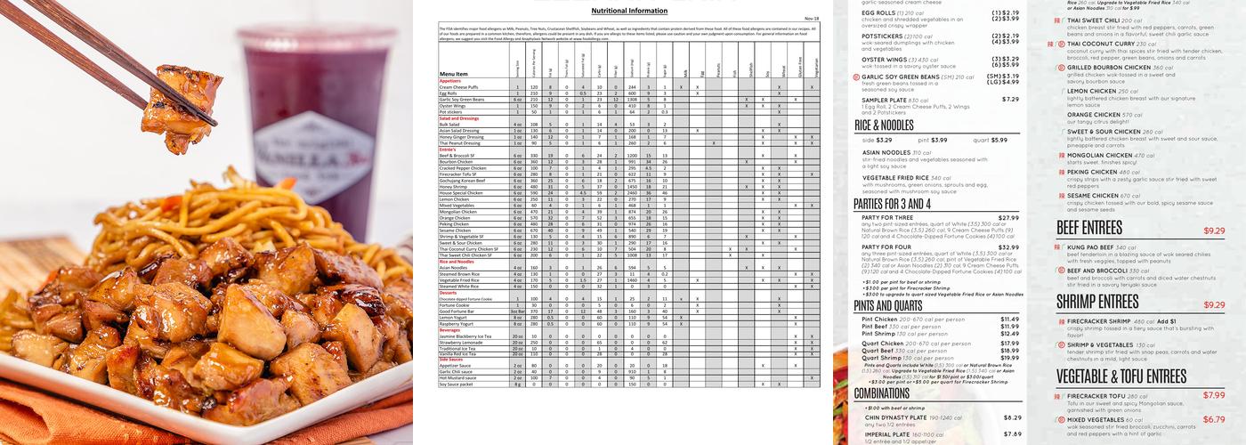 Leeann Chin Menu