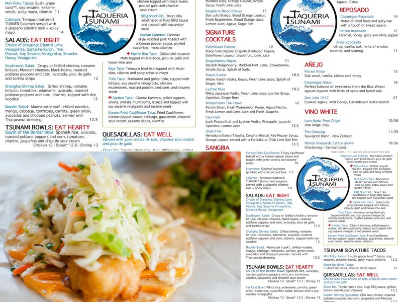 Taqueria Tsunami Menu