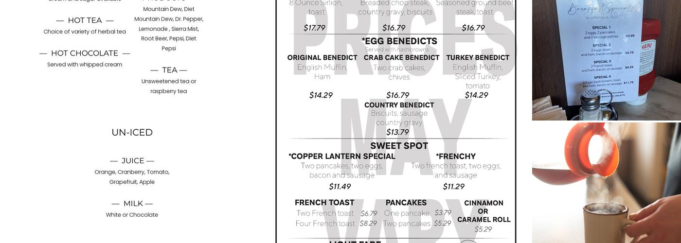 Copper Kitchen Restaurant Menu