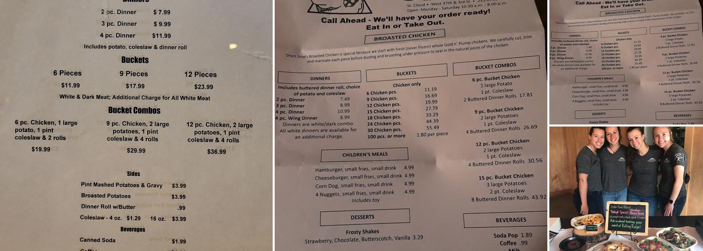 Short Stop Restaurant Menu