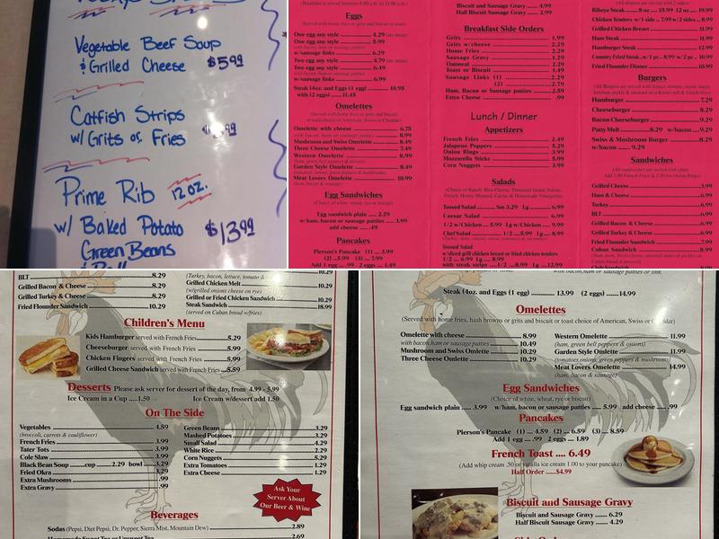 Pierson Family Restaurant Menu