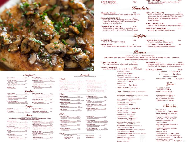 Molto Bene Menu